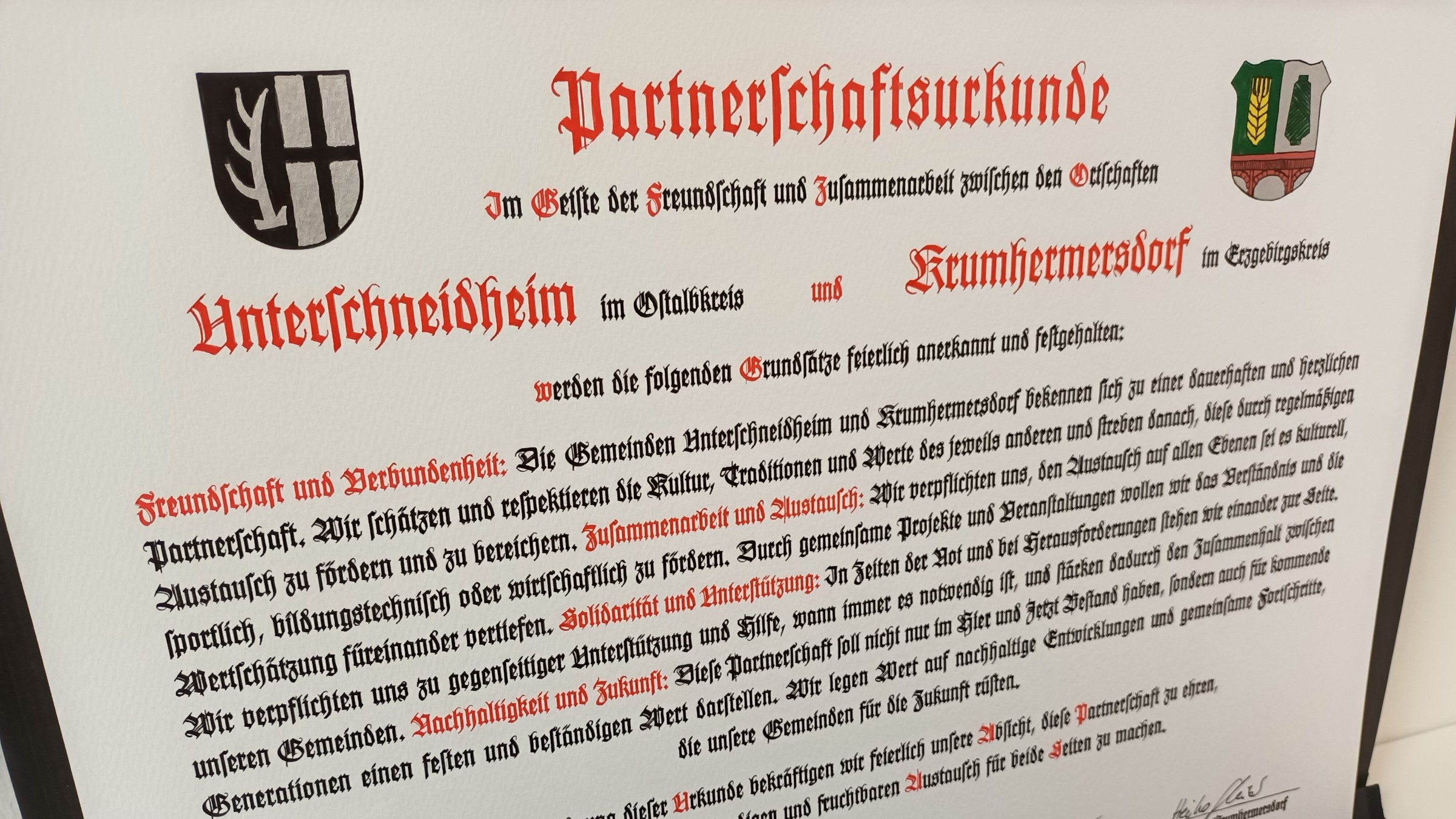 Partnerschaftsurkunde